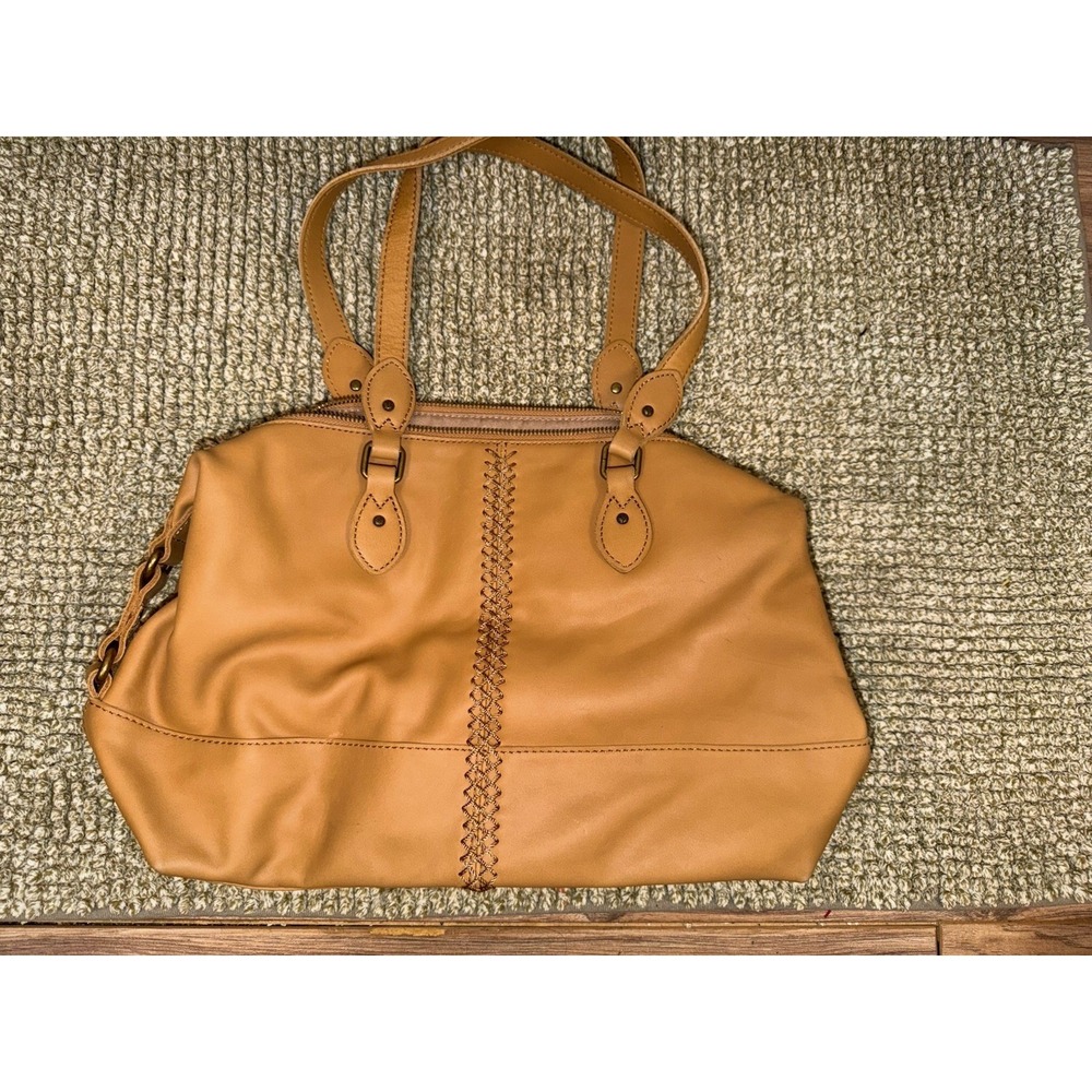 THE SAK Womens Camel Laurel Canyon Genuine Dome Leather Handbag Purse